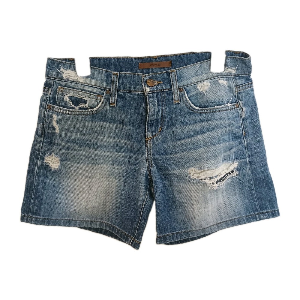 Joes Jeans Womens Distressed Denim Shorts Blue Cut Off Low Rise Size 26